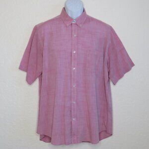 Tyler Campbell* Men's Short Sleeve Button Down Curved Hem Chest Pocket Shirt~ XL